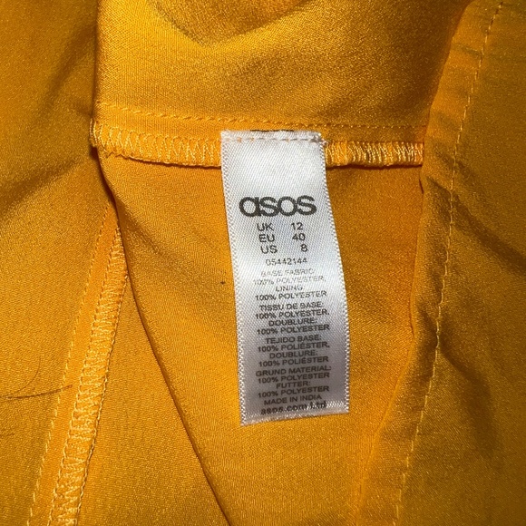 ASOS Yellow Pleated Off the Shoulder Mini Dress - Picture 9 of 9